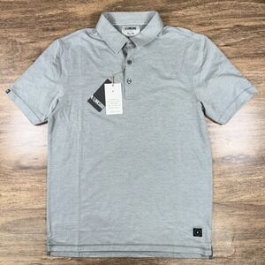 NWT Linksoul Men's Small SS Performance Gray Delray Polo‎ Shirt